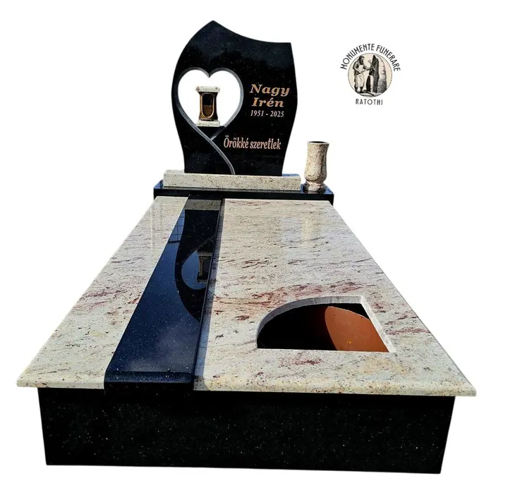 Monument funerar din granit negru — lucrare Marmogram
